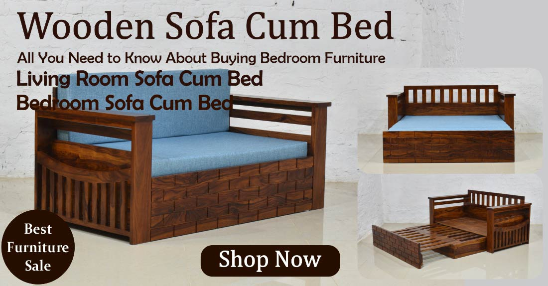 wooden sofa cum bed 